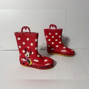 Disney Minnie Mouse rain boots kids girls size 10